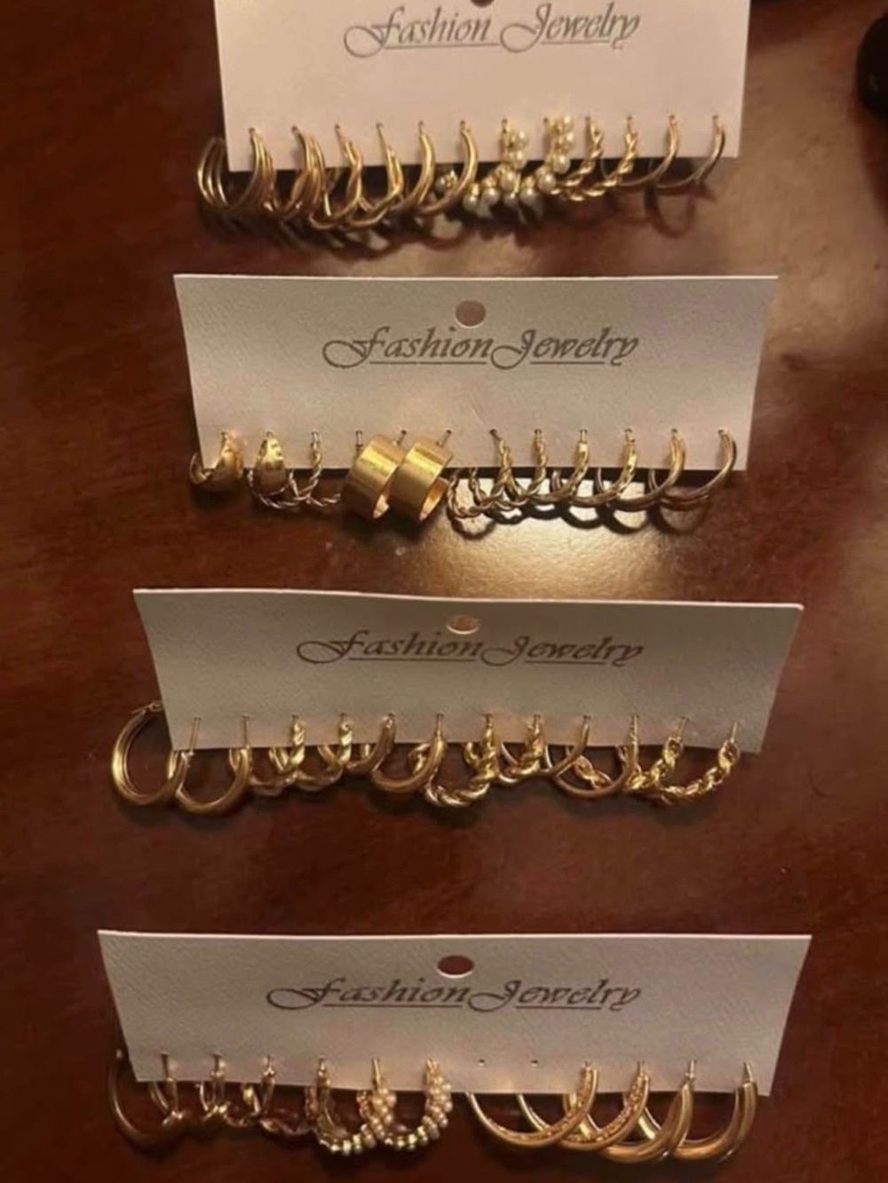 Fashion Jewelry Gold-Tone Mixed Hoop & Stud Earring Set